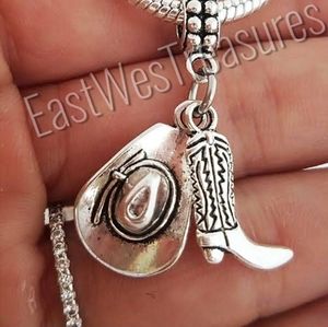 Western southern country gifts cowgirl cowboy boots bracelet charms for …